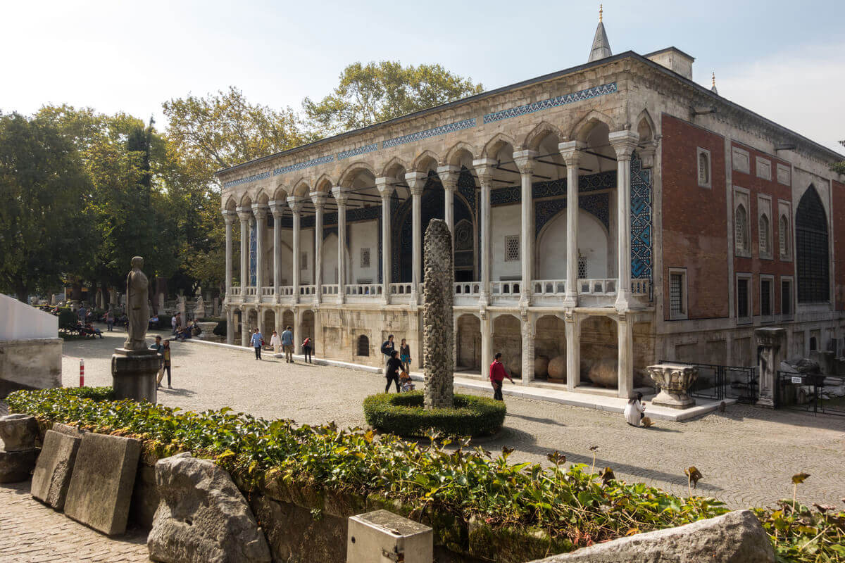 The outside of the Istanbul Archeological Museums complex