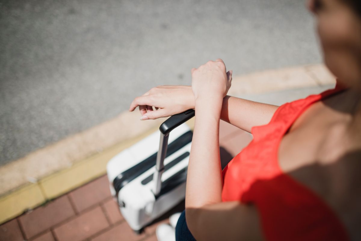 person waiting for airport transfer