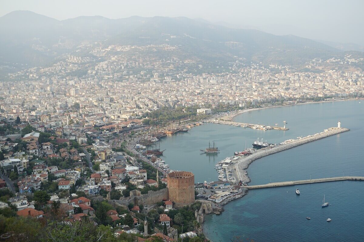 view of the red tower alanya