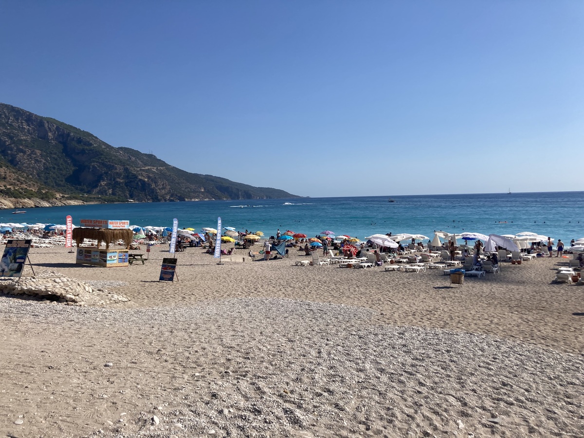 sunbeds on Oludeniz Beach